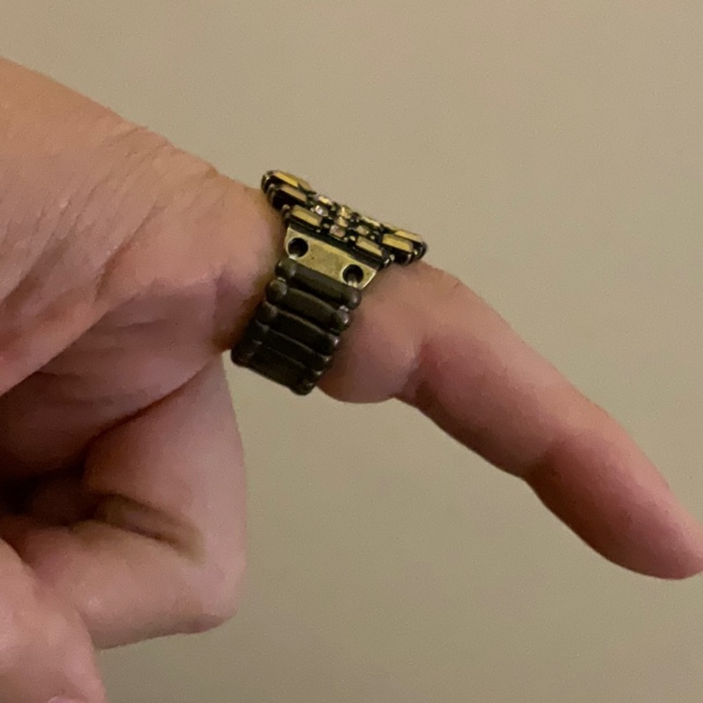 Brass Golden Rhinestone Ring - Picture 4 of 4